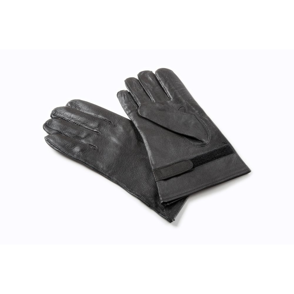 detail French Army Leather Gloves - Black - unused