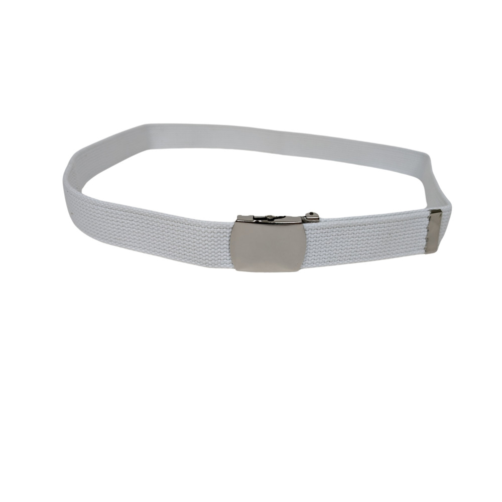 detail Trouser Belt IMP White with Silver Buckle - new