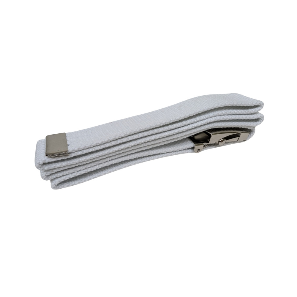 detail Trouser Belt IMP White with Silver Buckle - new