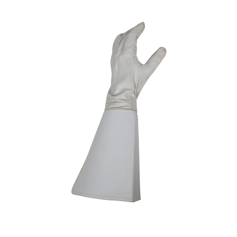 detail Czechoslovakian White Leather Gloves - used