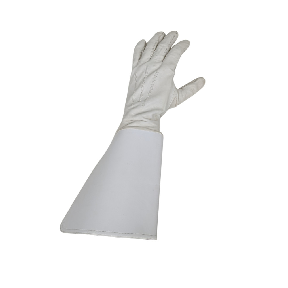 detail Czechoslovakian White Leather Gloves - used
