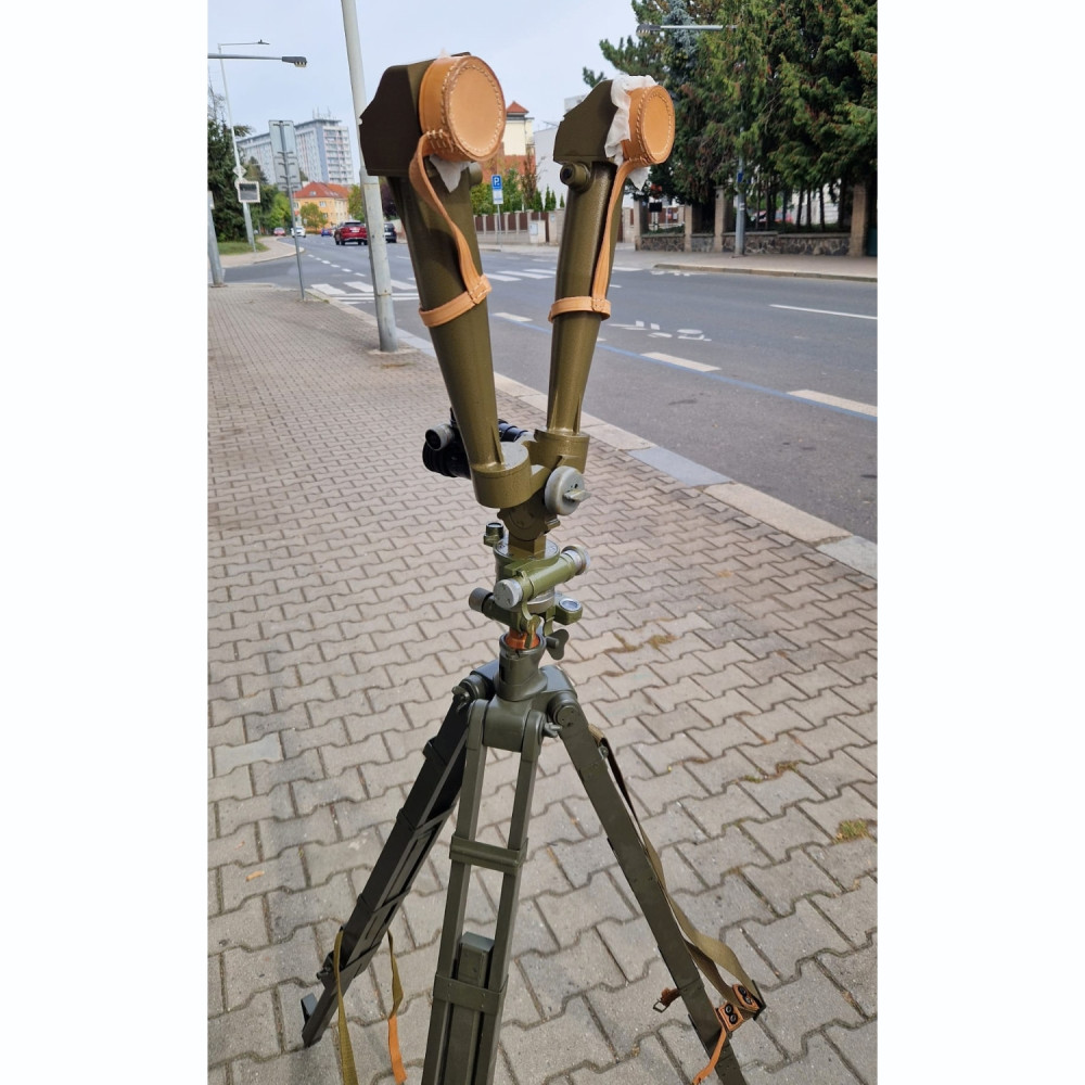 detail Czechoslovakian Army Military Artillery Stereoscopic Trench Periscope AST-B vz. 53 (10×45) with Tripod - unused