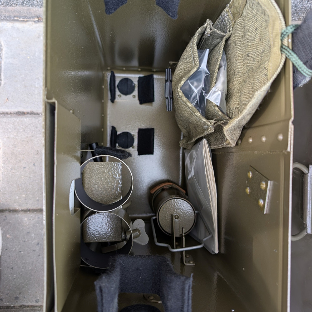 detail Czechoslovakian Army Military Artillery Stereoscopic Trench Periscope AST-B vz. 53 (10×45) with Tripod - unused